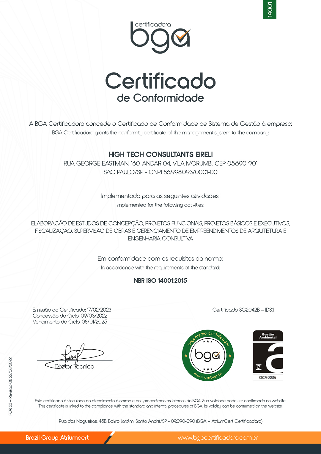 Certificado 14001